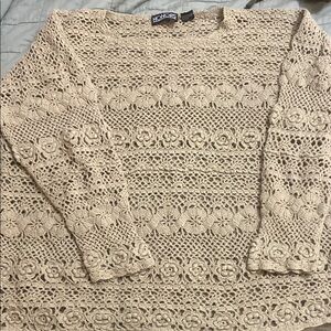 Honors Beige Crochet Sweater